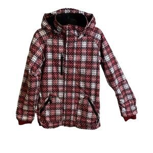 Burton Jacket KIDS Size S Ski Plaid Snowboard Dryride Hooded Waterproof UNISEX